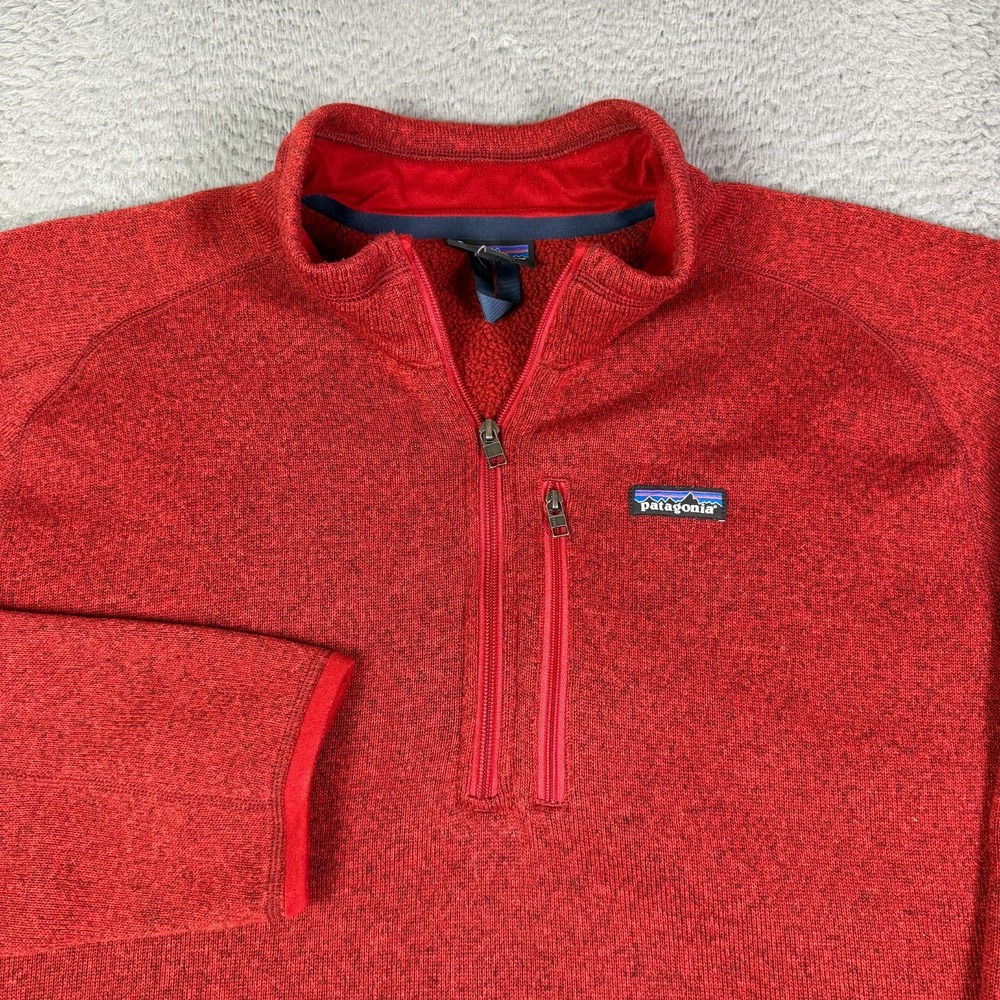 Patagonia Better Sweater Fleece Jacket Mens 2XL Red Lava 1/4 Zip Pullover 25523